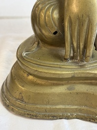 A Burmese partly lacquered bronze Mandalay Buddha, 19/20th C.