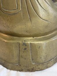 A Burmese partly lacquered bronze Mandalay Buddha, 19/20th C.
