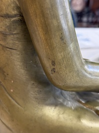 A Burmese partly lacquered bronze Mandalay Buddha, 19/20th C.
