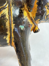 A Vietnamese gilt-lacquered bronze 'Elephant' ewer, 19th C.