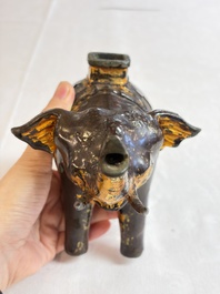 A Vietnamese gilt-lacquered bronze 'Elephant' ewer, 19th C.
