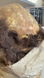 A macabre polychrome life-sized wax sculpture of a deceased monk, Italy, 19th C.