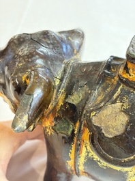 A Vietnamese gilt-lacquered bronze 'Elephant' ewer, 19th C.