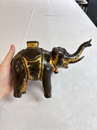 A Vietnamese gilt-lacquered bronze 'Elephant' ewer, 19th C.