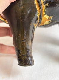 A Vietnamese gilt-lacquered bronze 'Elephant' ewer, 19th C.