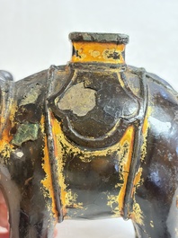 A Vietnamese gilt-lacquered bronze 'Elephant' ewer, 19th C.