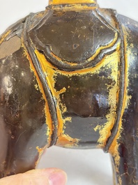 A Vietnamese gilt-lacquered bronze 'Elephant' ewer, 19th C.