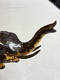 A Vietnamese gilt-lacquered bronze 'Elephant' ewer, 19th C.