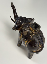 A Vietnamese gilt-lacquered bronze 'Elephant' ewer, 19th C.