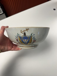 A Chinese famille rose armorial bowl with the arms of Byde with Hope in pretense, Qianlong, ca. 1775