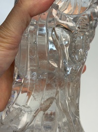A Chinese carved rock crystal Guanyin, 20th C.