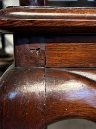 A set of six fine Chinese marble-inset hongmu chairs, 19th C.