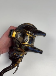 A Vietnamese gilt-lacquered bronze 'Elephant' ewer, 19th C.