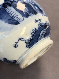 A Japanese blue and white vase, a jug and a bowl, 17th C. and later