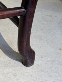 A set of six fine Chinese marble-inset hongmu chairs, 19th C.