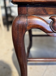 A set of six fine Chinese marble-inset hongmu chairs, 19th C.