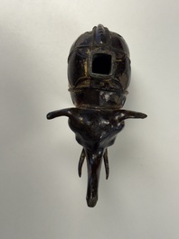 A Vietnamese gilt-lacquered bronze 'Elephant' ewer, 19th C.