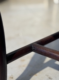 A set of six fine Chinese marble-inset hongmu chairs, 19th C.