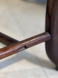 A set of six fine Chinese marble-inset hongmu chairs, 19th C.