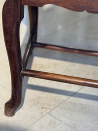 A set of six fine Chinese marble-inset hongmu chairs, 19th C.