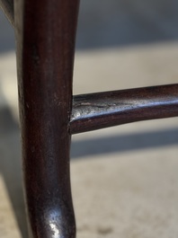 A set of six fine Chinese marble-inset hongmu chairs, 19th C.