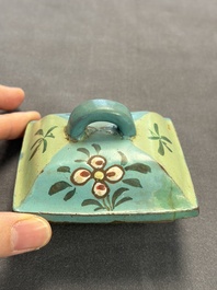 Two Chinese enamelled Yixing stoneware teapots, 19th C.