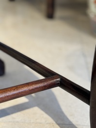 A set of six fine Chinese marble-inset hongmu chairs, 19th C.