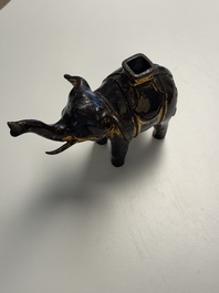 A Vietnamese gilt-lacquered bronze 'Elephant' ewer, 19th C.