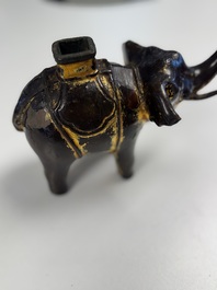 A Vietnamese gilt-lacquered bronze 'Elephant' ewer, 19th C.