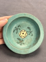 Two Chinese enamelled Yixing stoneware teapots, 19th C.