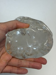 A Chinese carved rock crystal Guanyin, 20th C.