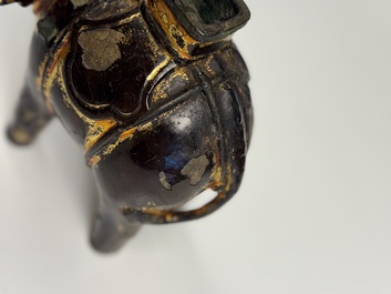 A Vietnamese gilt-lacquered bronze 'Elephant' ewer, 19th C.