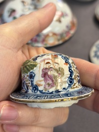 A large collection of 47 Chinese covers and lids, 18/20th C.