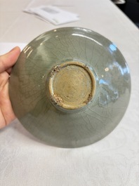 A Korean celadon conical tea bowl, Goryeo, 12th C.