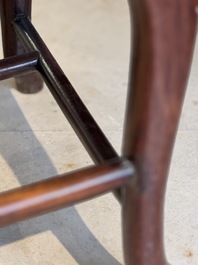 A set of six fine Chinese marble-inset hongmu chairs, 19th C.