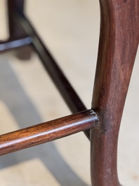 A set of six fine Chinese marble-inset hongmu chairs, 19th C.