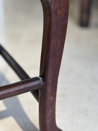A set of six fine Chinese marble-inset hongmu chairs, 19th C.