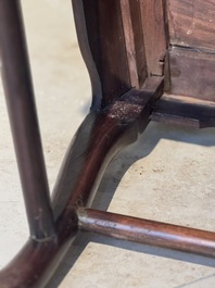 A set of six fine Chinese marble-inset hongmu chairs, 19th C.