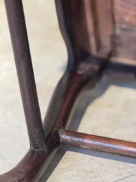 A set of six fine Chinese marble-inset hongmu chairs, 19th C.