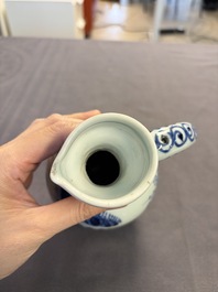 A Japanese blue and white vase, a jug and a bowl, 17th C. and later