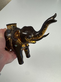 A Vietnamese gilt-lacquered bronze 'Elephant' ewer, 19th C.