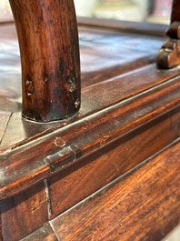A set of six fine Chinese marble-inset hongmu chairs, 19th C.