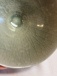 A Korean celadon conical tea bowl, Goryeo, 12th C.