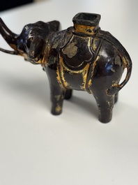 A Vietnamese gilt-lacquered bronze 'Elephant' ewer, 19th C.