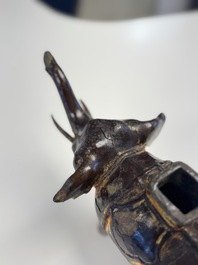 A Vietnamese gilt-lacquered bronze 'Elephant' ewer, 19th C.