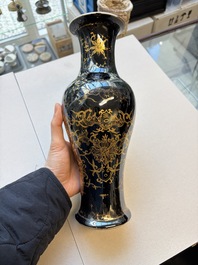 Three Chinese monochrome-glazed vases, Kangxi mark, 19/20th C.
