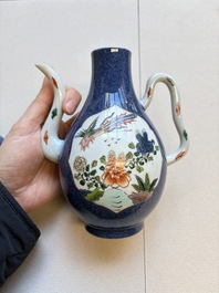 Three famille verte-style and verte biscuit-style teapots, a wine pot and a model of Dongfang Shuo, Samson, Paris, Ding mark, 19th C.