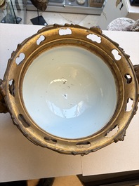 A Chinese gilt-bronze-mounted Imari-style tureen and cover, Qianlong