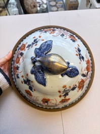 A Chinese gilt-bronze-mounted Imari-style tureen and cover, Qianlong