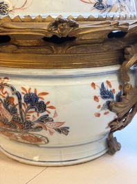 A Chinese gilt-bronze-mounted Imari-style tureen and cover, Qianlong